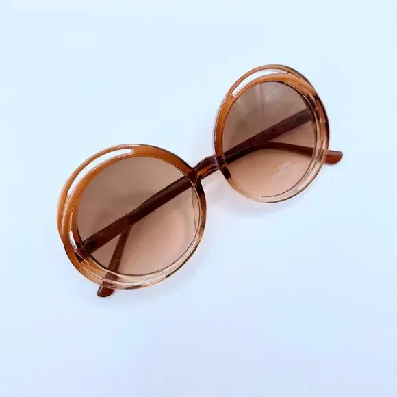 NEW Free People Wavy Baby Brown Oversized Round Retro Statement Sunglasses - Picture 4 of 10